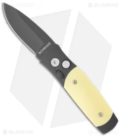 Schrade Smedy Automatic Knife Black/Sim Ivory Handle (2.5" Black) SMEDBY